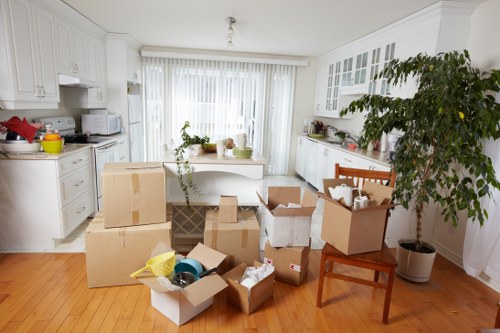 Professional movers assisting with a household move