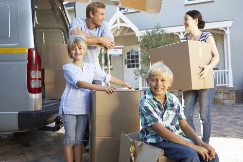 Loading furniture into a moving van