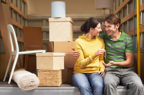 Movers unloading belongings in a new High Wycombe home